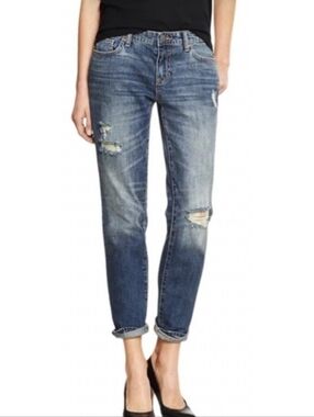 Gap 1969 Sexy Boyfriend Distressed Jeans Medium Wash Size 28/6r